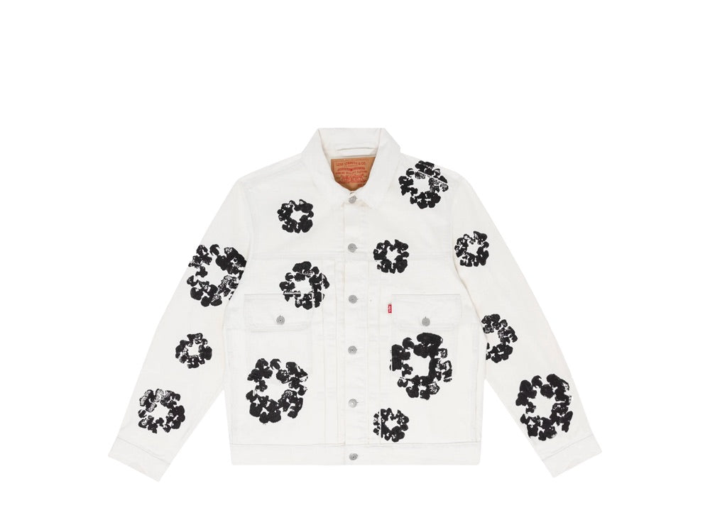 Denim Tears Type-2 All Over Wreath Trucker Jacket White